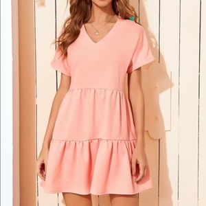 Babydoll Dress w/Batwing Sleeves and Keyhole Back